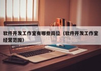 软件开发工作室有哪些岗位（软件开发工作室经营范围）