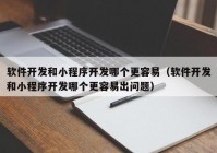 软件开发和小程序开发哪个更容易（软件开发和小程序开发哪个更容易出问题）