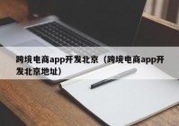 跨境电商app开发北京（跨境电商app开发北京地址）