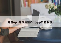 外包app开发价格表（app外包报价）