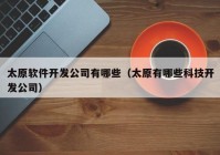 太原软件开发公司有哪些（太原有哪些科技开发公司）