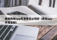 西安购物app开发哪家公司好（西安app开发定制）