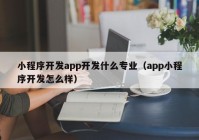 小程序开发app开发什么专业（app小程序开发怎么样）